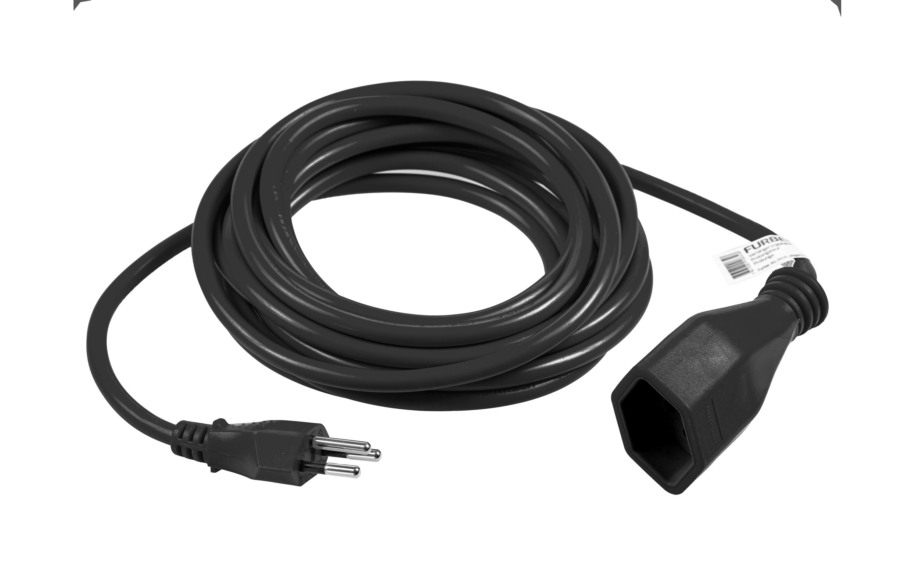 FURBER.power Verlängerungskabel T13-T12 5 m Schwarz