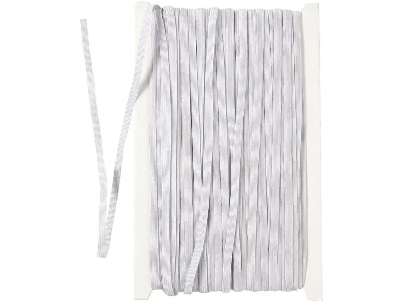 Creativ Company Elastikband 6 mm x 5.0 m, Weiss
