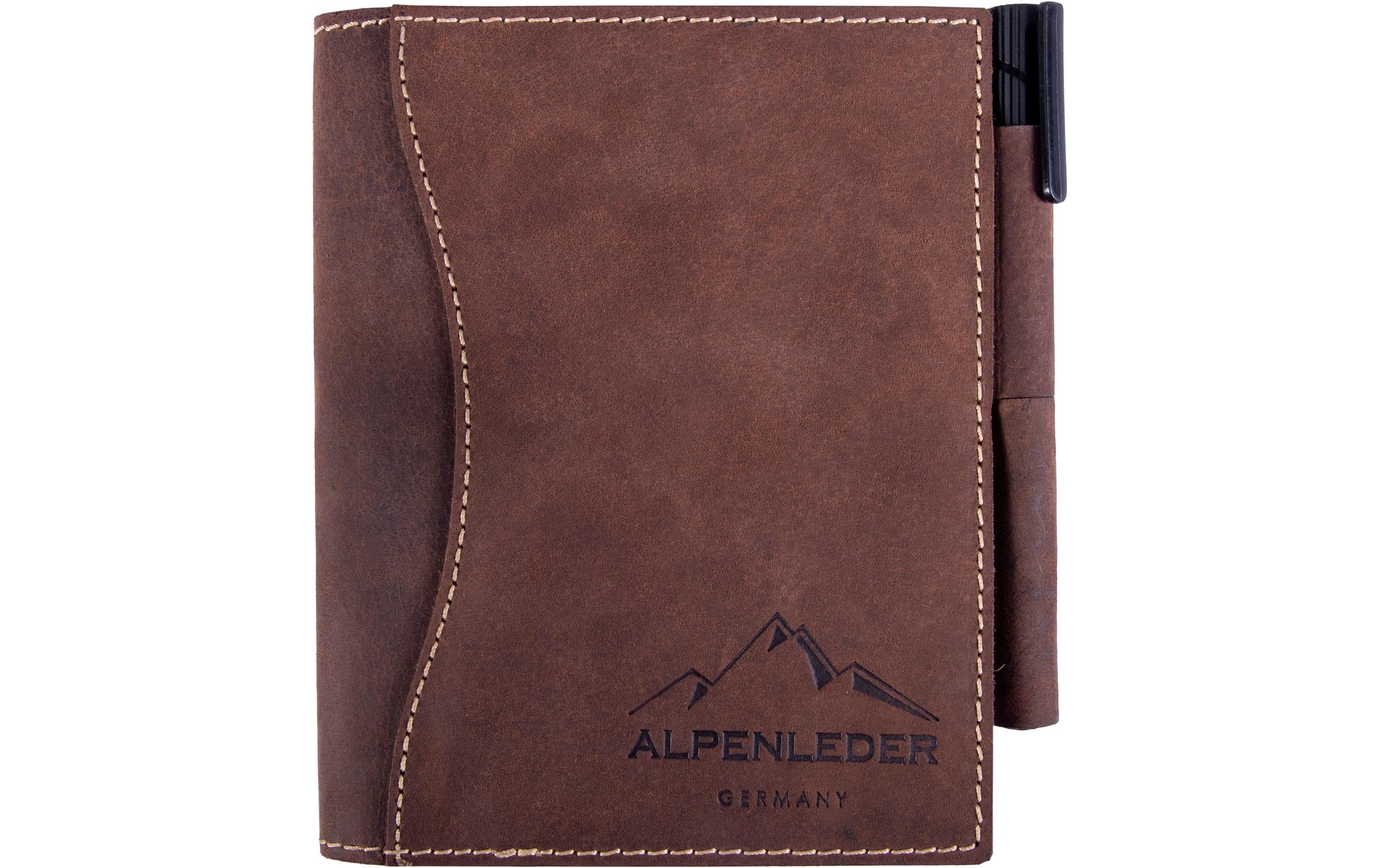 Alpenleder Notizbuch Goethe A6, liniert, Büffelleder braun