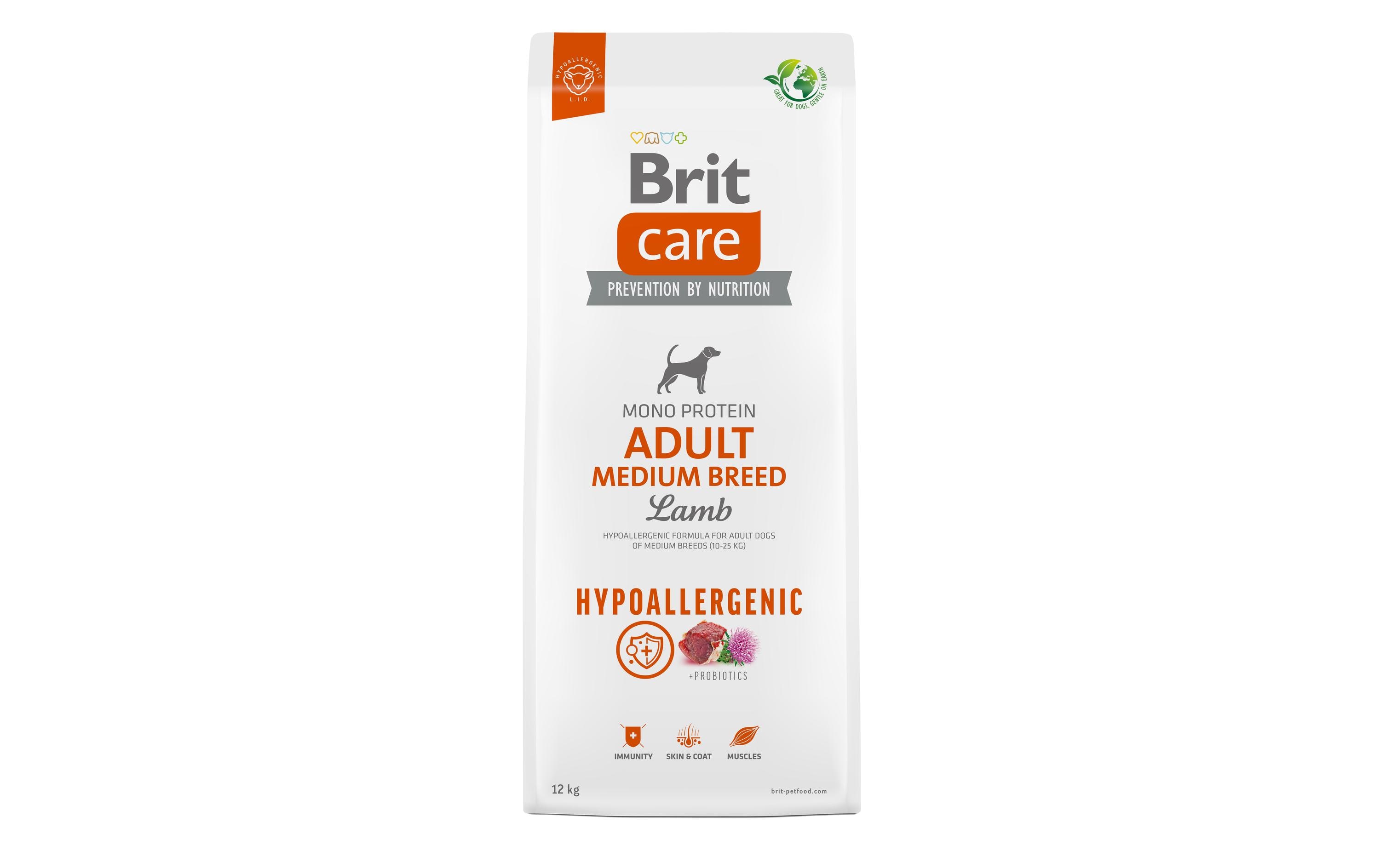 Brit Trockenfutter Care Adult Medium Hypoallergenic Lamm, 12 kg