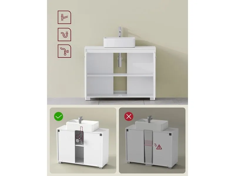 VASAGLE Waschbeckenschrank 60 x 60 cm, Weiss VASAGLE Waschbeckenschrank 60 x 60 cm, Weiss