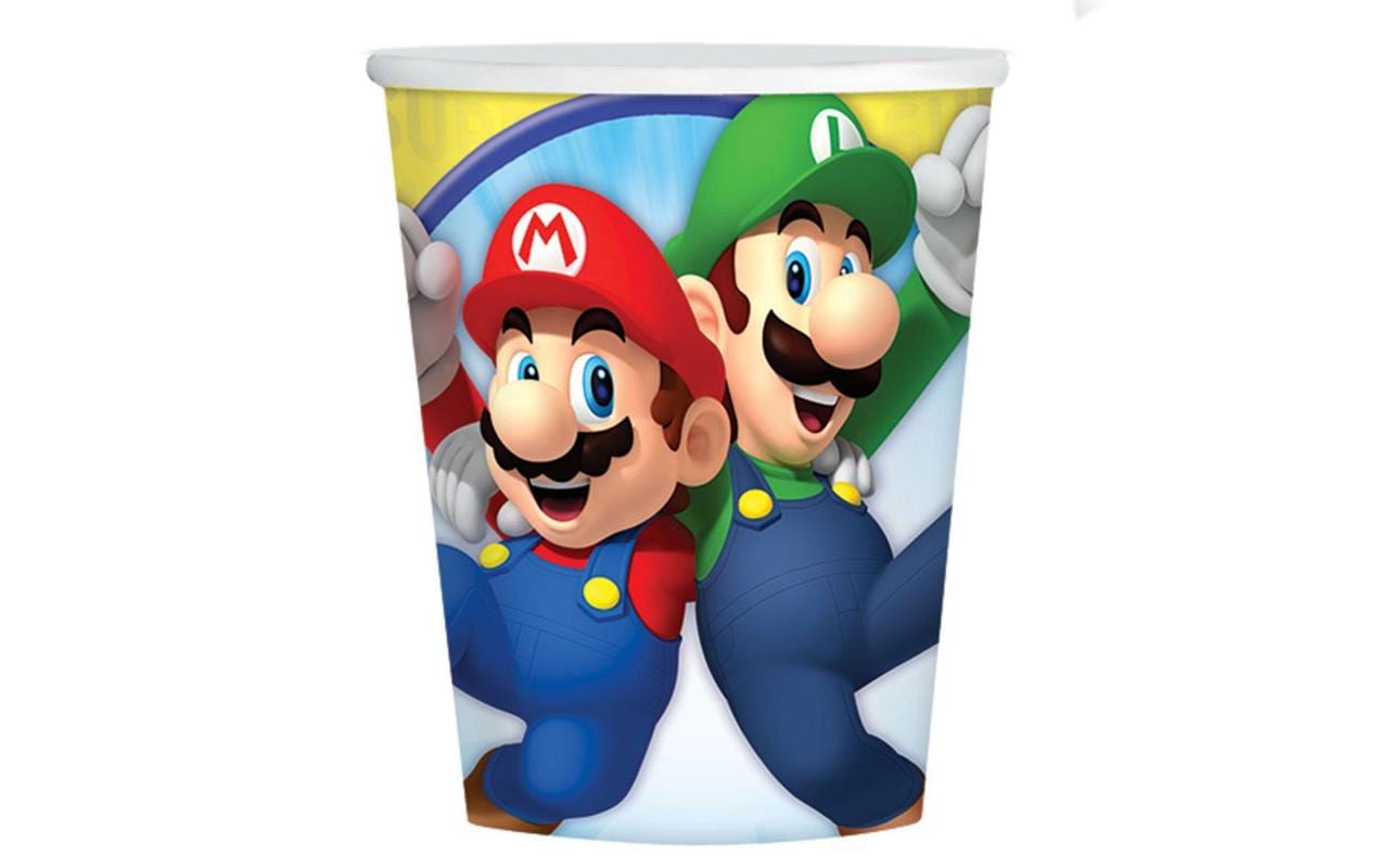 Amscan Einwegbecher Super Mario 266 ml, 8 Stück