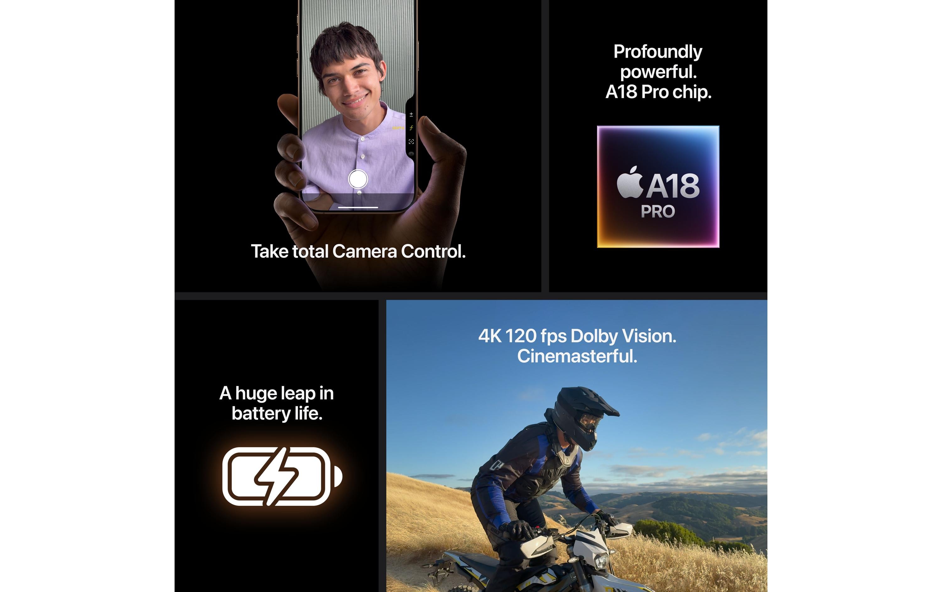 Apple iPhone 16 Pro 128 GB Titan Schwarz