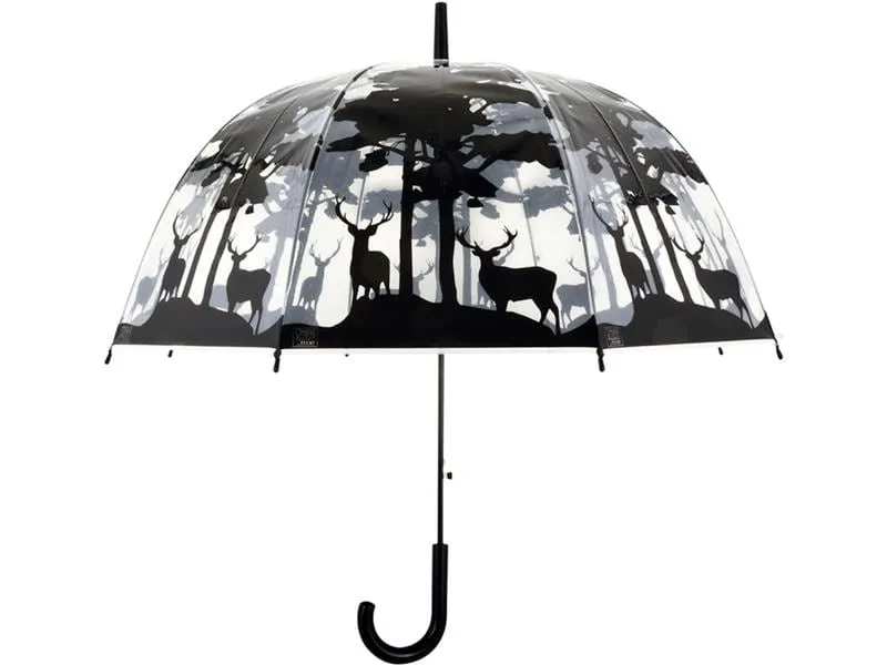 Esschert Design Schirm Wald Schwarz/Transparent