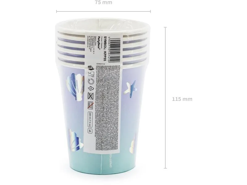 Partydeco Einwegbecher Narwal 220 ml, 6 Stück, Hellblau Partydeco Einwegbecher Narwal 220 ml, 6 Stück, Hellblau