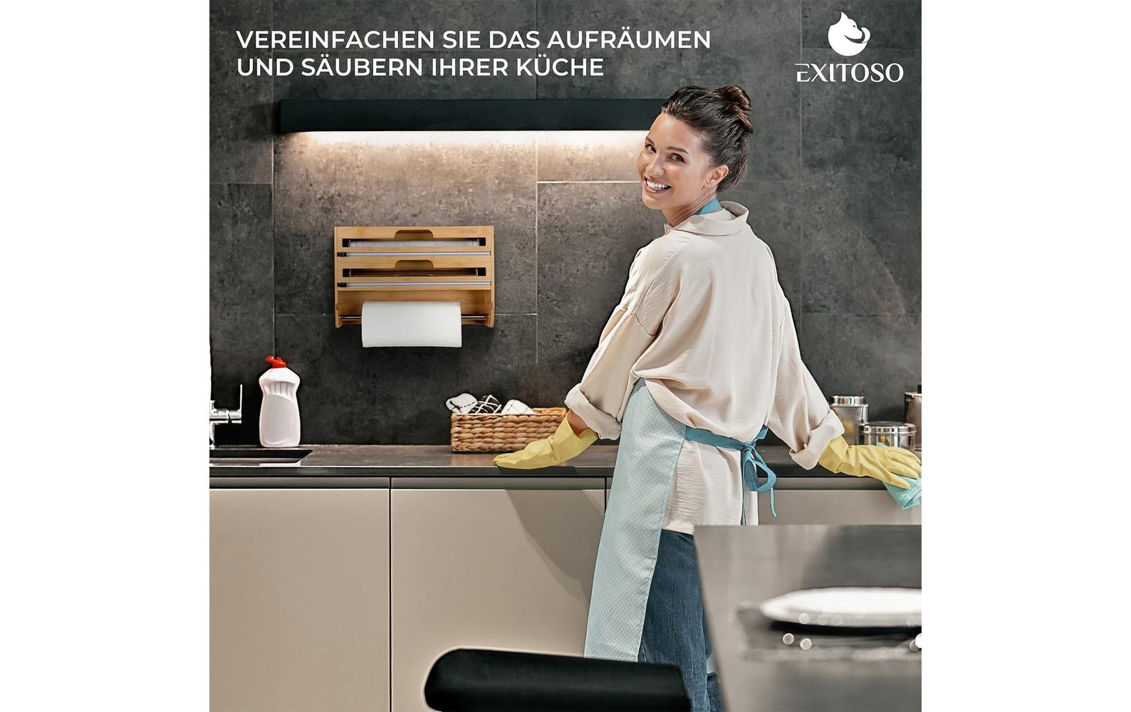 Exitoso 3 in 1 Küchenrollenhalter Braun