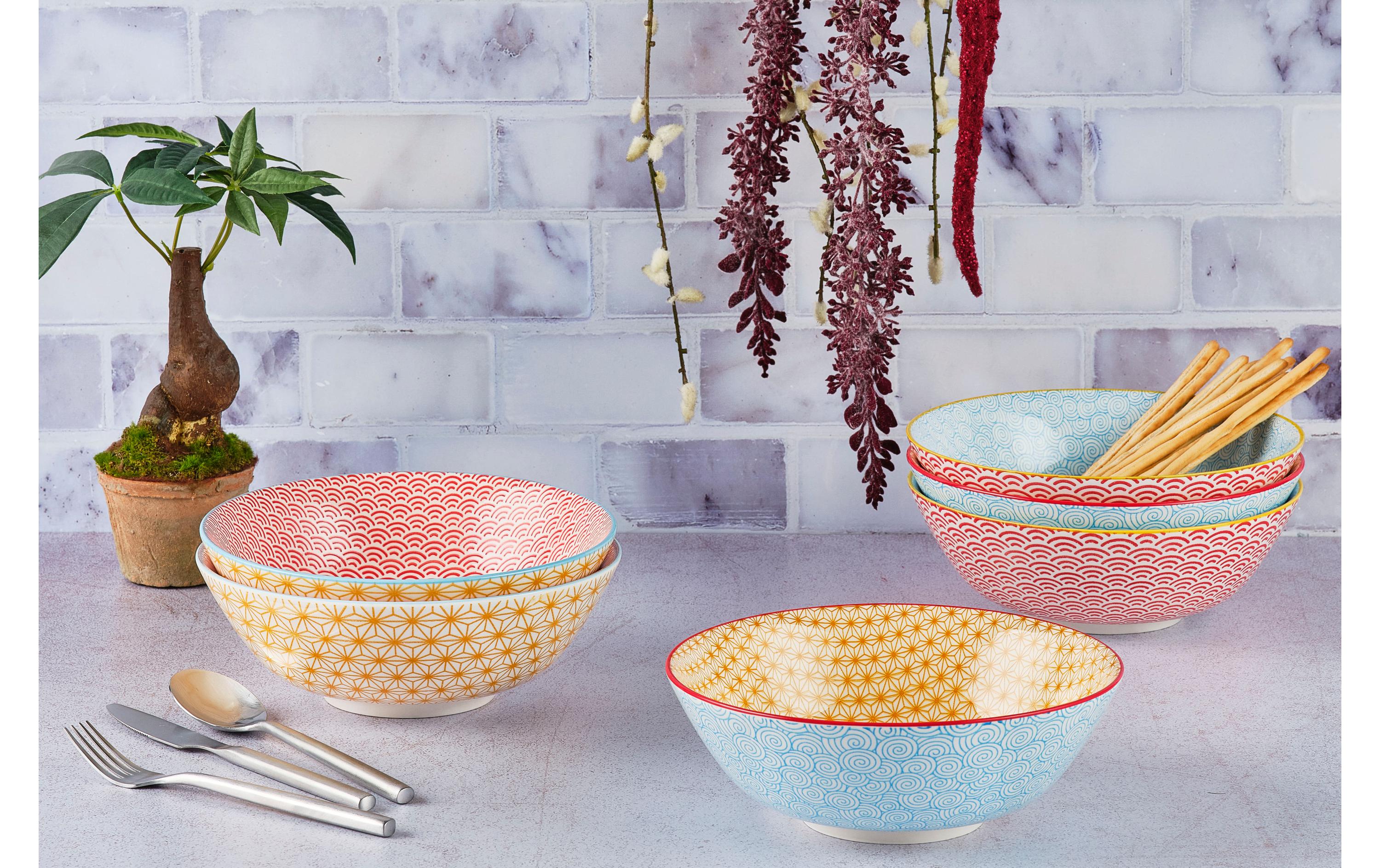 Björn Suppen- & Pastateller Pattern Ø 21 cm, 6 Stück, Mehrfarbig