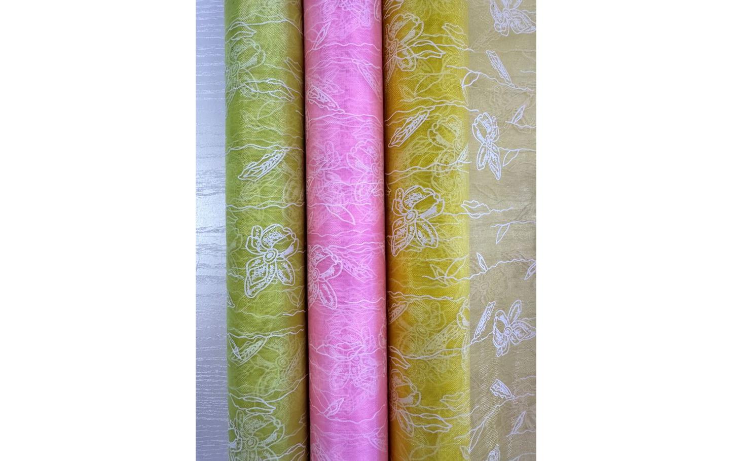 Dameco Stoff Organza Schmetterling 36 cm x 300 cm, Gelb