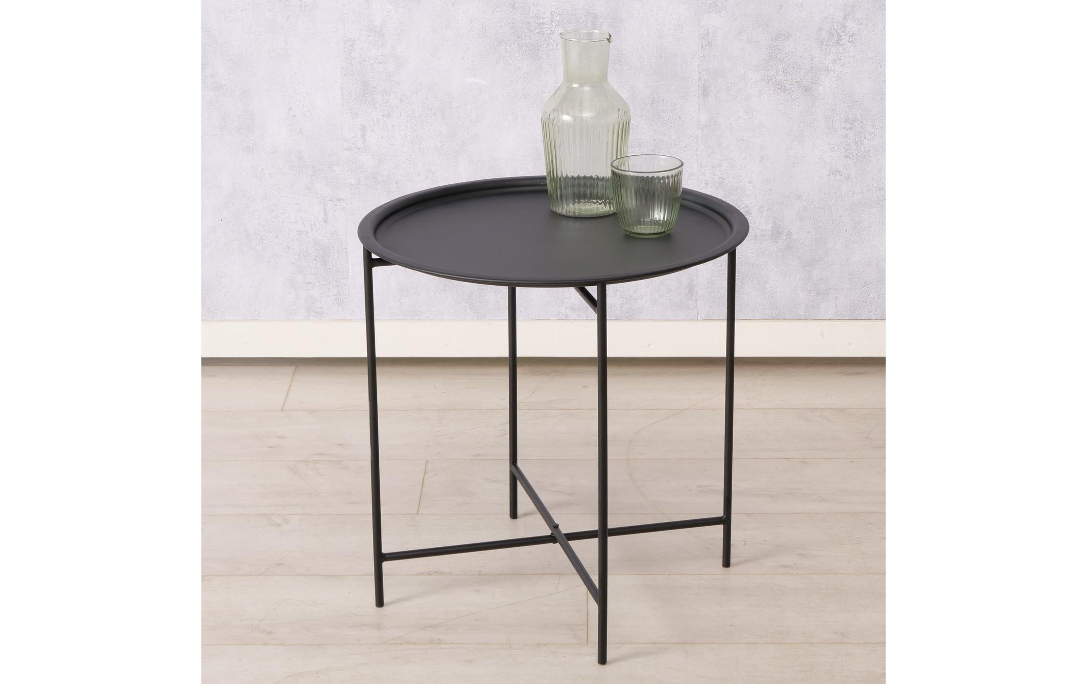 Boltze Beistelltisch Rocko 46 x 46 cm, Schwarz