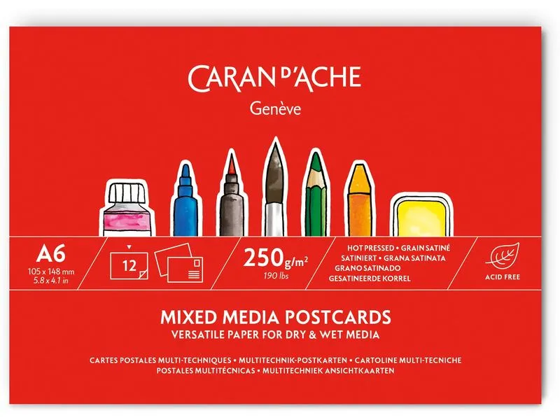 Caran d'Ache Postkartenblock Multitechnik A6 Caran d'Ache Postkartenblock Multitechnik A6