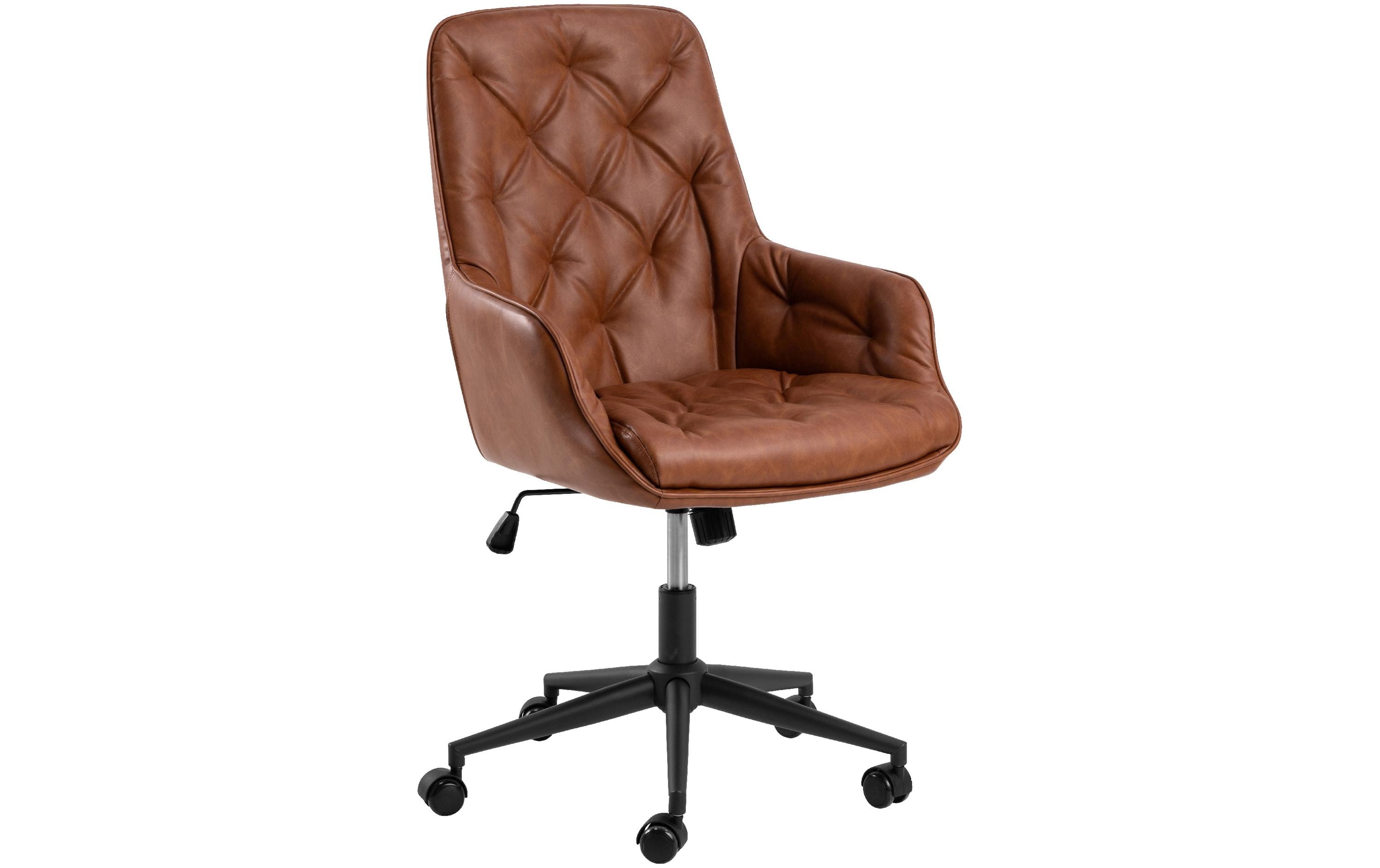 AC Design Bürostuhl Erik, mit Polsterrücken und Armlehnen, Cognac AC Design Bürostuhl Erik, mit Polsterrücken und Armlehnen, Cognac