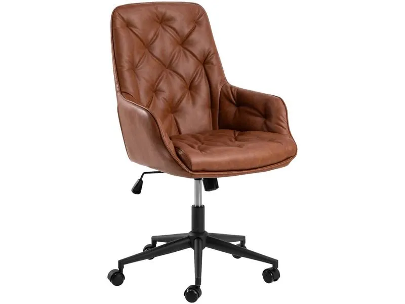 AC Design Bürostuhl Erik, mit Polsterrücken und Armlehnen, Cognac