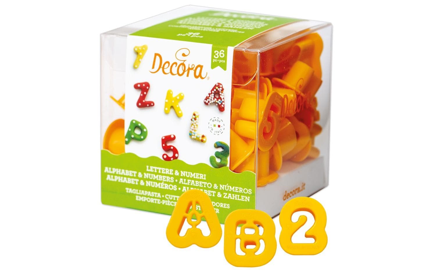 Decora Guetzli-Ausstecher-Set 36 Stück, Alphabet und Zahlen