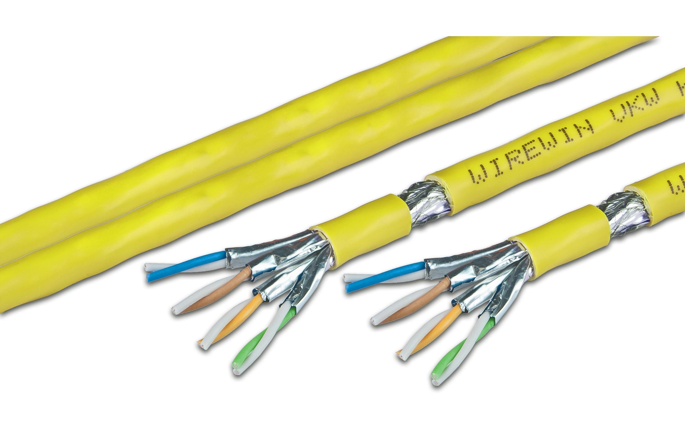 Wirewin Verlegekabel VKW SFTP K7A L3 Cat 7A, S/FTP, 500 m, Gelb Wirewin Verlegekabel VKW SFTP K7A L3 Cat 7A, S/FTP, 500 m, Gelb