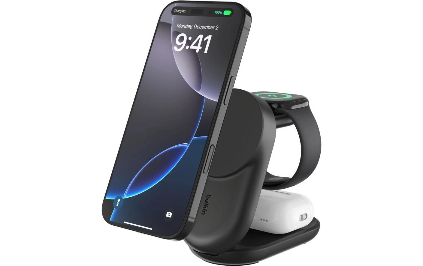 Belkin Wireless Charger UltraCharge 3in1 rund, Schwarz Belkin Wireless Charger UltraCharge 3in1 rund, Schwarz