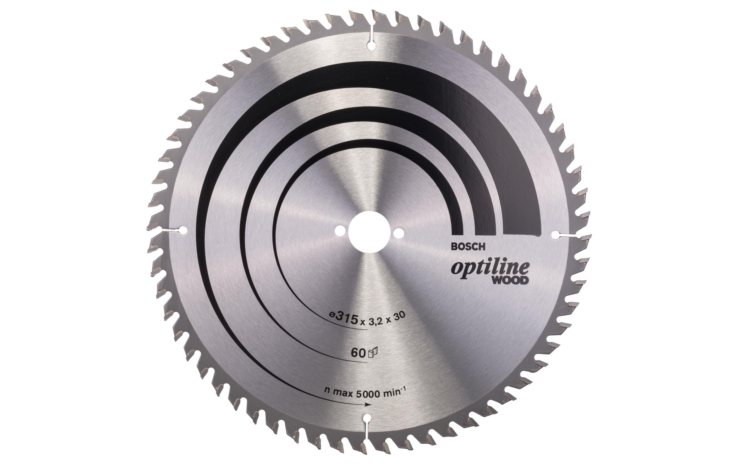 Bosch Professional Kreissägeblatt Optiline Wood, 315 x 30 x 3.2 mm, Z 60