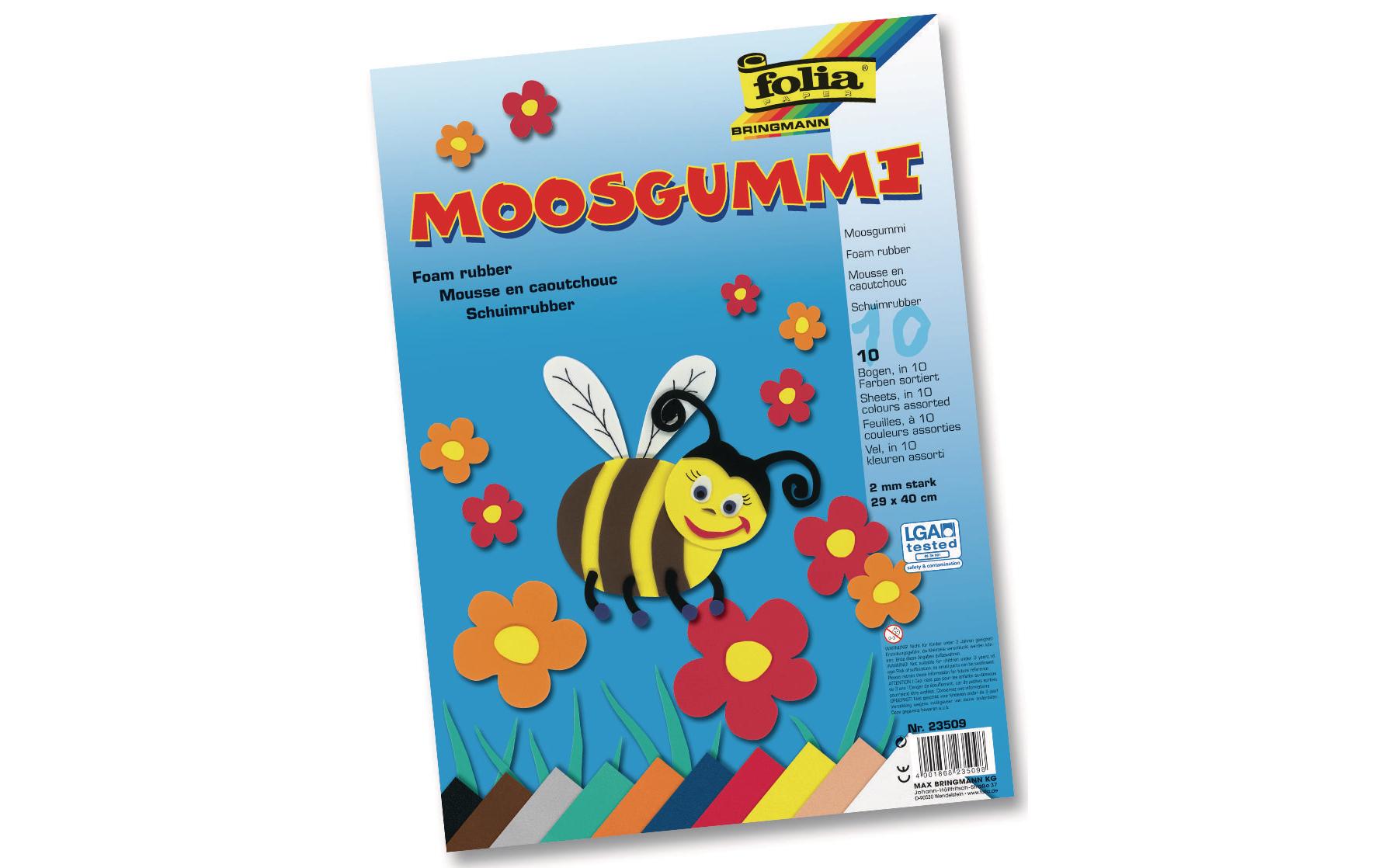 Folia Moosgummi-Set 10 Stück, Mehrfarbig