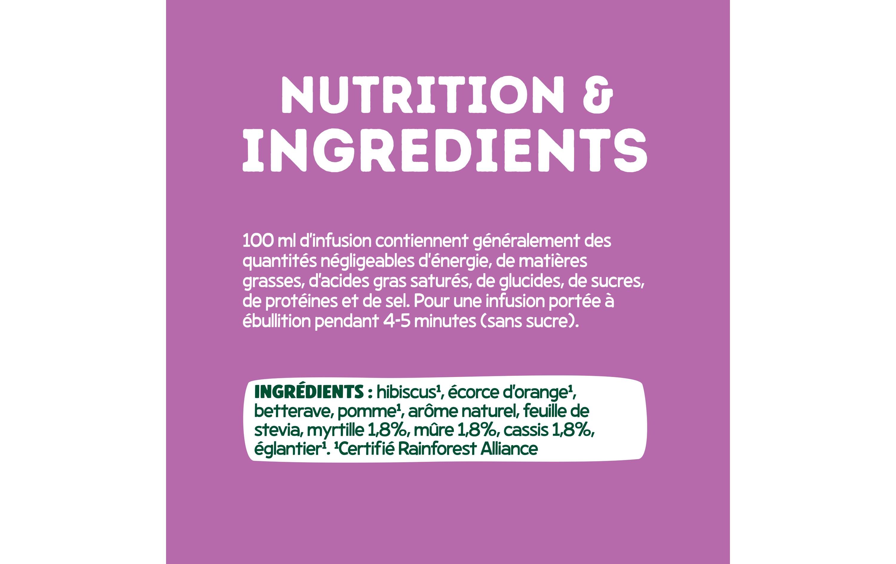 Eléphant Teebeutel Infusion Myrtille Múre Cassis 20 Stück