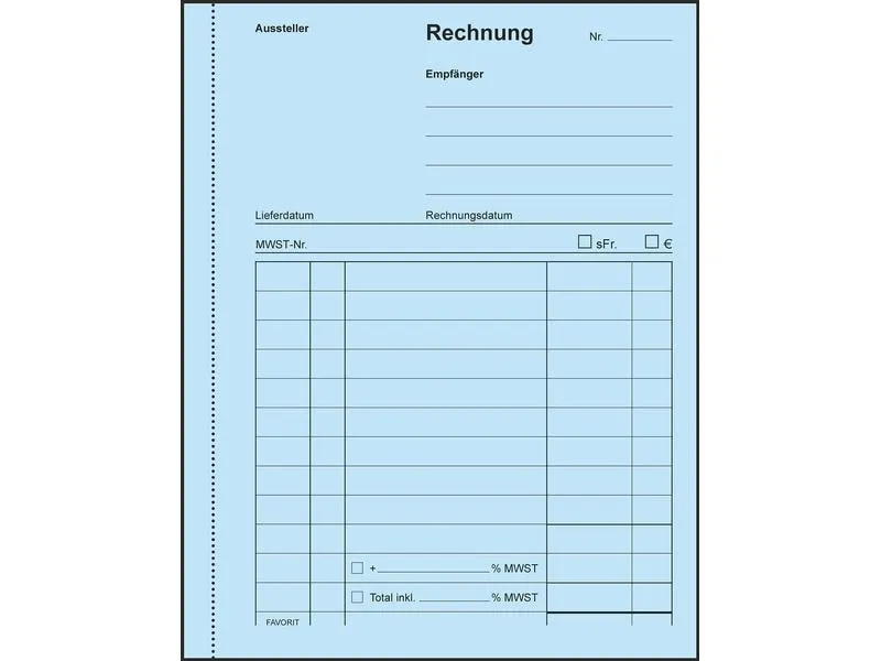 Favorit Durchschreibeblock 113 x 144 mm Rechnungen, 50 x 2 Blatt Favorit Durchschreibeblock 113 x 144 mm Rechnungen, 50 x 2 Blatt
