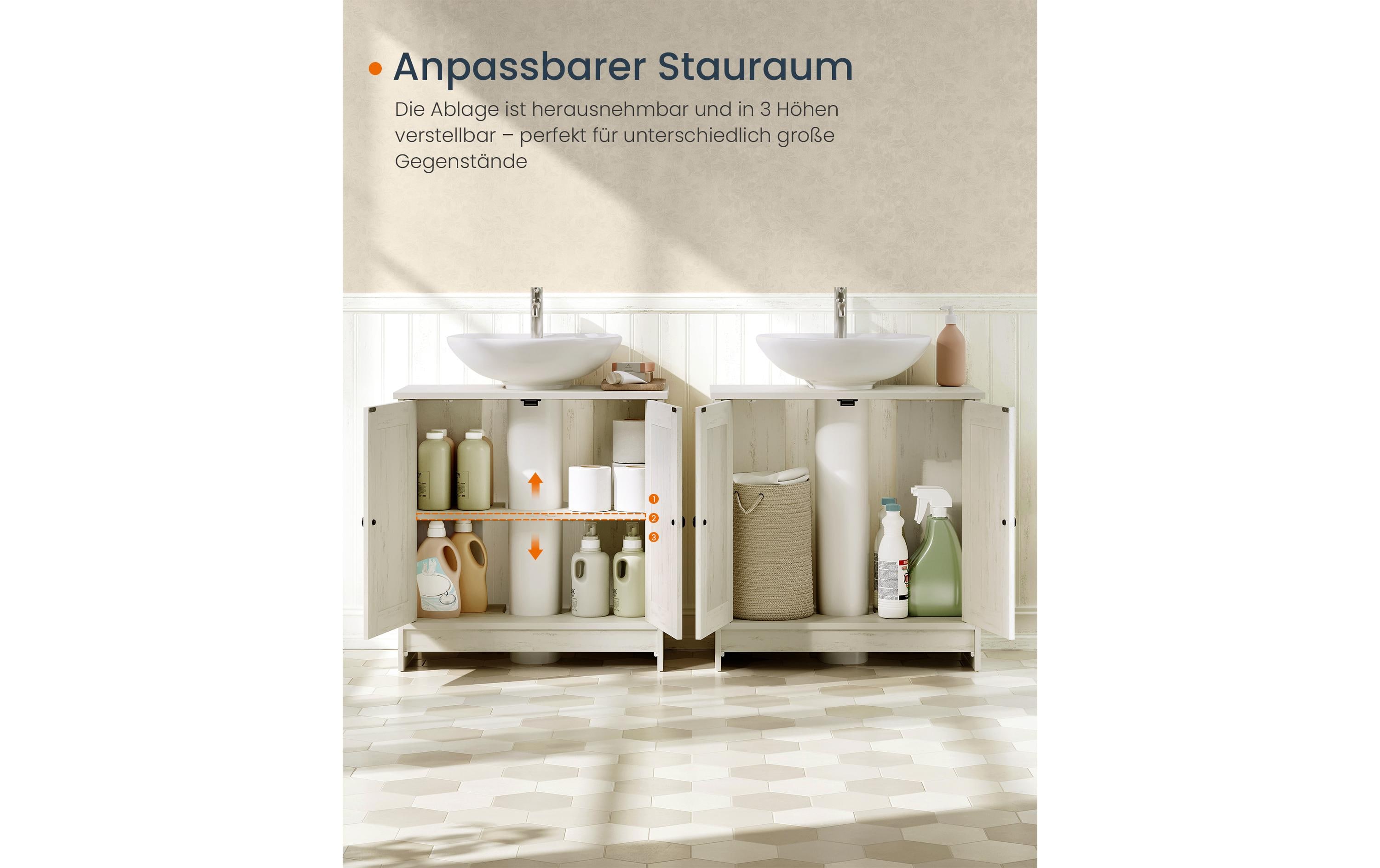 VASAGLE Waschbeckenschrank 60 x 61.2 cm, Weiss