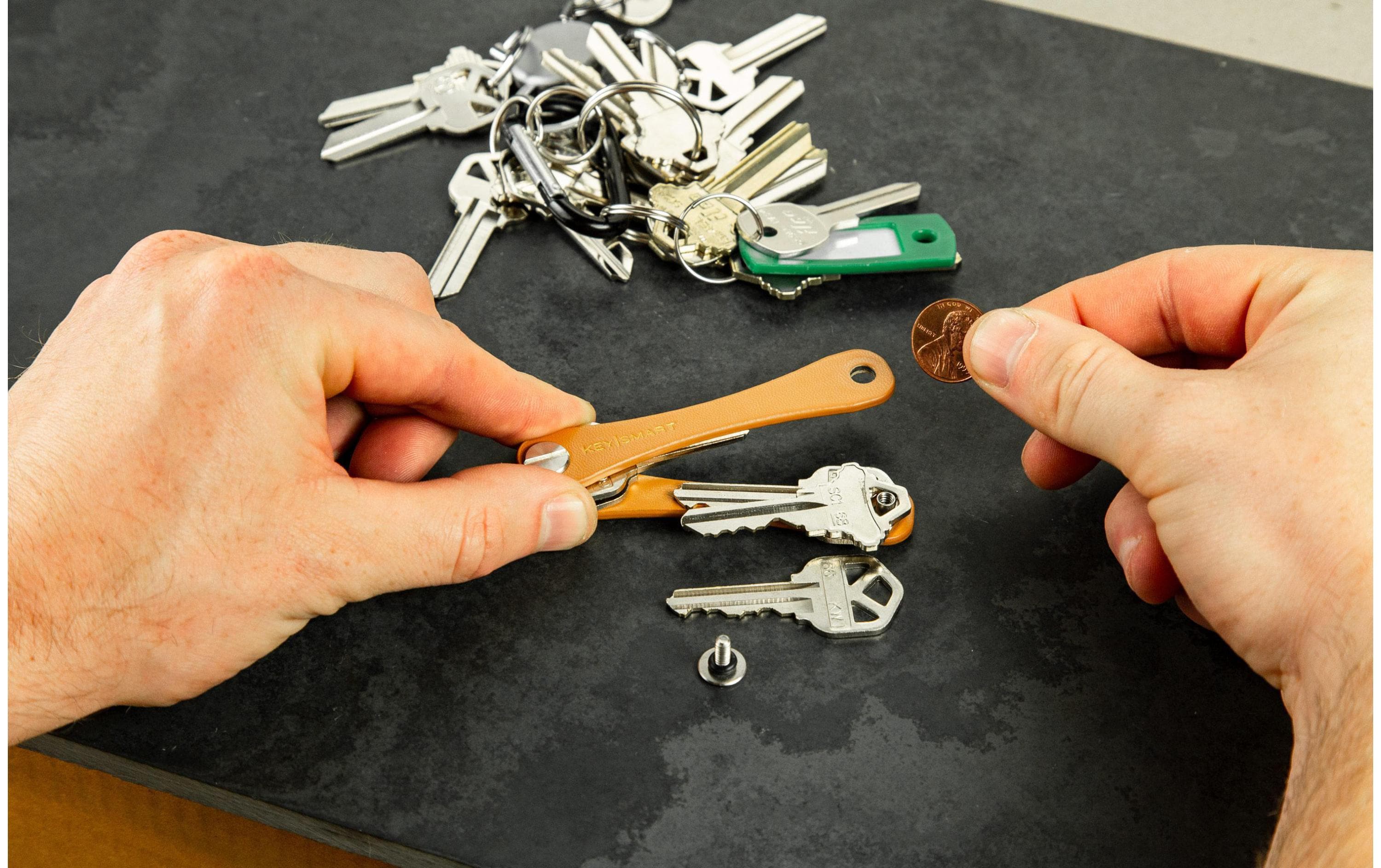Keysmart Schlüsselhalter Leder Braun