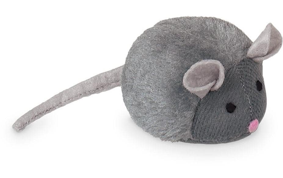Nobby Katzen-Spielzeug Maus mit Stimme, 15 cm, Grau