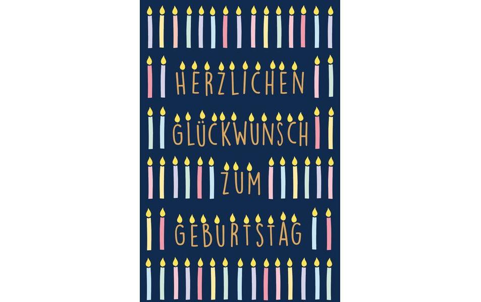 ABC Geburtstagskarte Bunte Brennende Kerzen B6