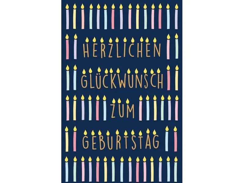 ABC Geburtstagskarte Bunte Brennende Kerzen B6 ABC Geburtstagskarte Bunte Brennende Kerzen B6