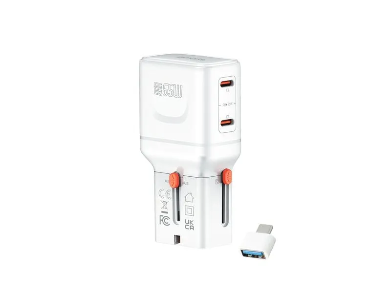 4smarts Weltreiseadapter Nomad Pocket 65W GaN, 2C, Weiss 4smarts Weltreiseadapter Nomad Pocket 65W GaN, 2C, Weiss