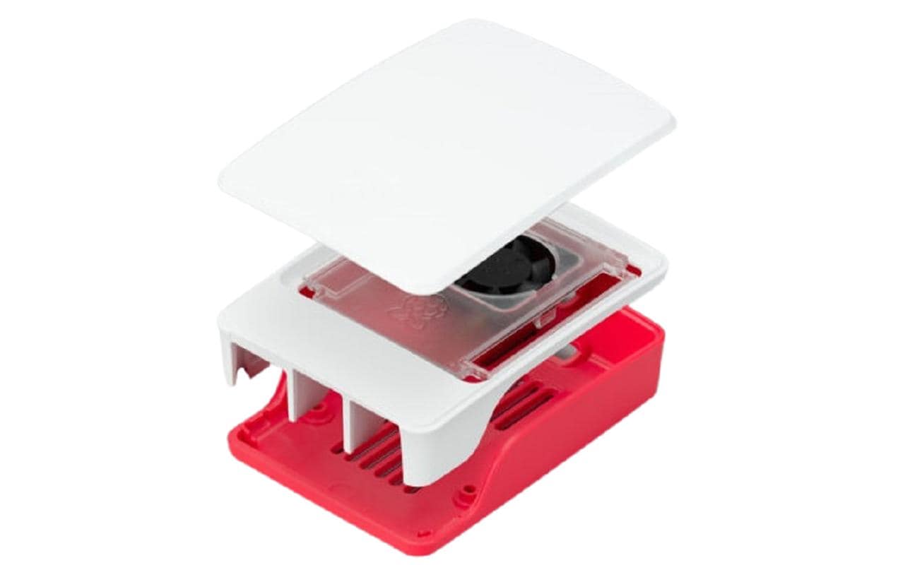 Raspberry Pi Gehäuse SC1159 mit Lüfter Rot/Weiss, Raspberry Pi 5 Raspberry Pi Gehäuse SC1159 mit Lüfter Rot/Weiss, Raspberry Pi 5