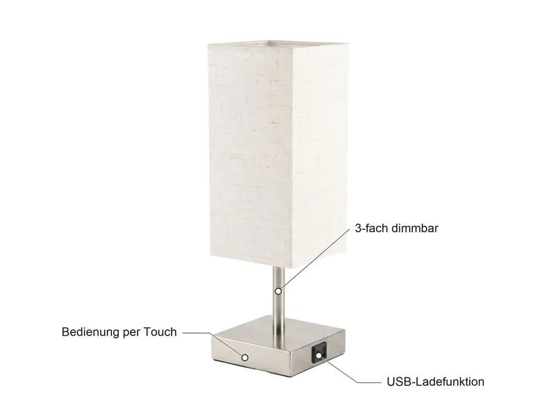 COCON Tischleuchte mit USB-Ladefunktion Notta, Beige COCON Tischleuchte mit USB-Ladefunktion Notta, Beige
