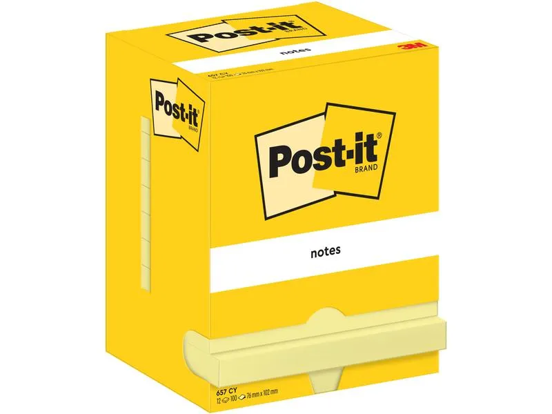 Post-it Notizzettel 102 x 76 mm, Gelb, 12 Blöcke