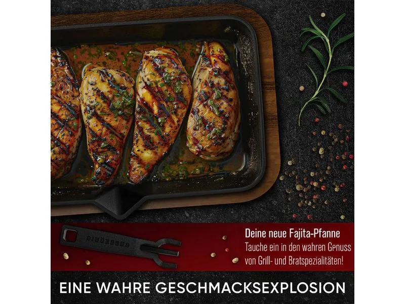 Gusskoenig Fajita-Pfanne abnehmbarer Griff Gusskoenig Fajita-Pfanne abnehmbarer Griff