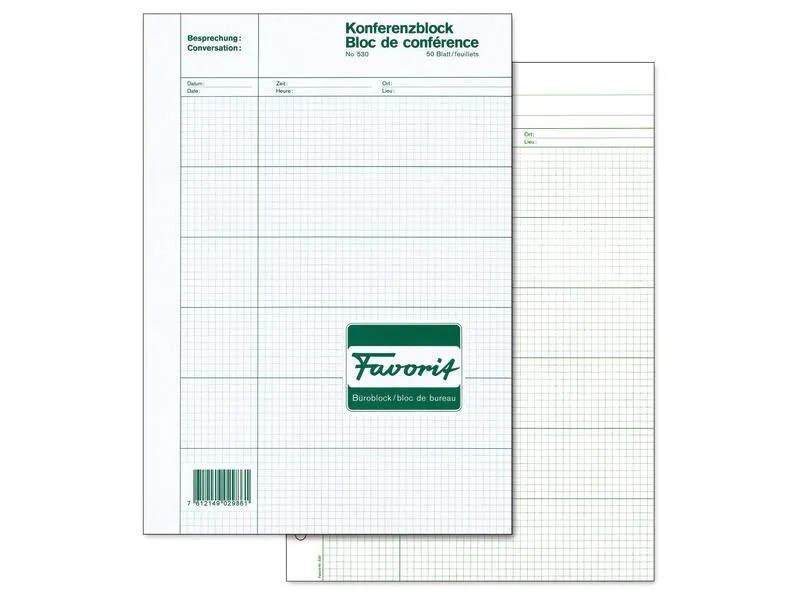 Favorit Durchschreibeblock A4 Besprechungen, 50 Blatt Favorit Durchschreibeblock A4 Besprechungen, 50 Blatt
