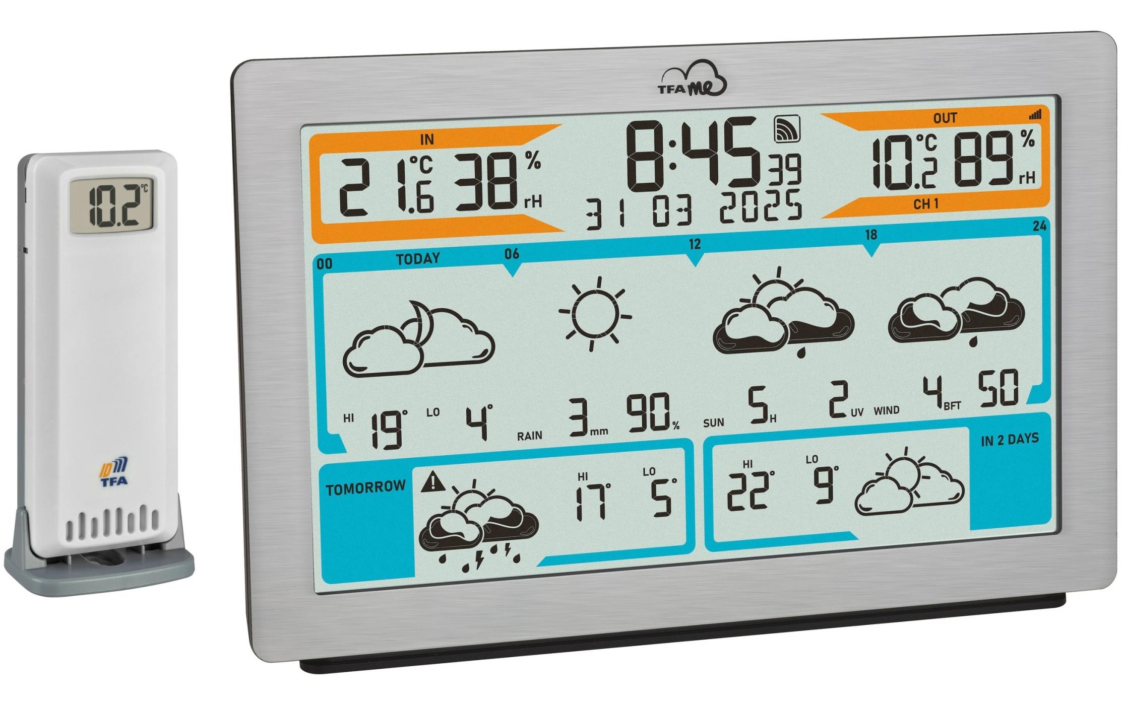TFA Dostmann Wetterstation TFA.me ID-02 WLAN Silber