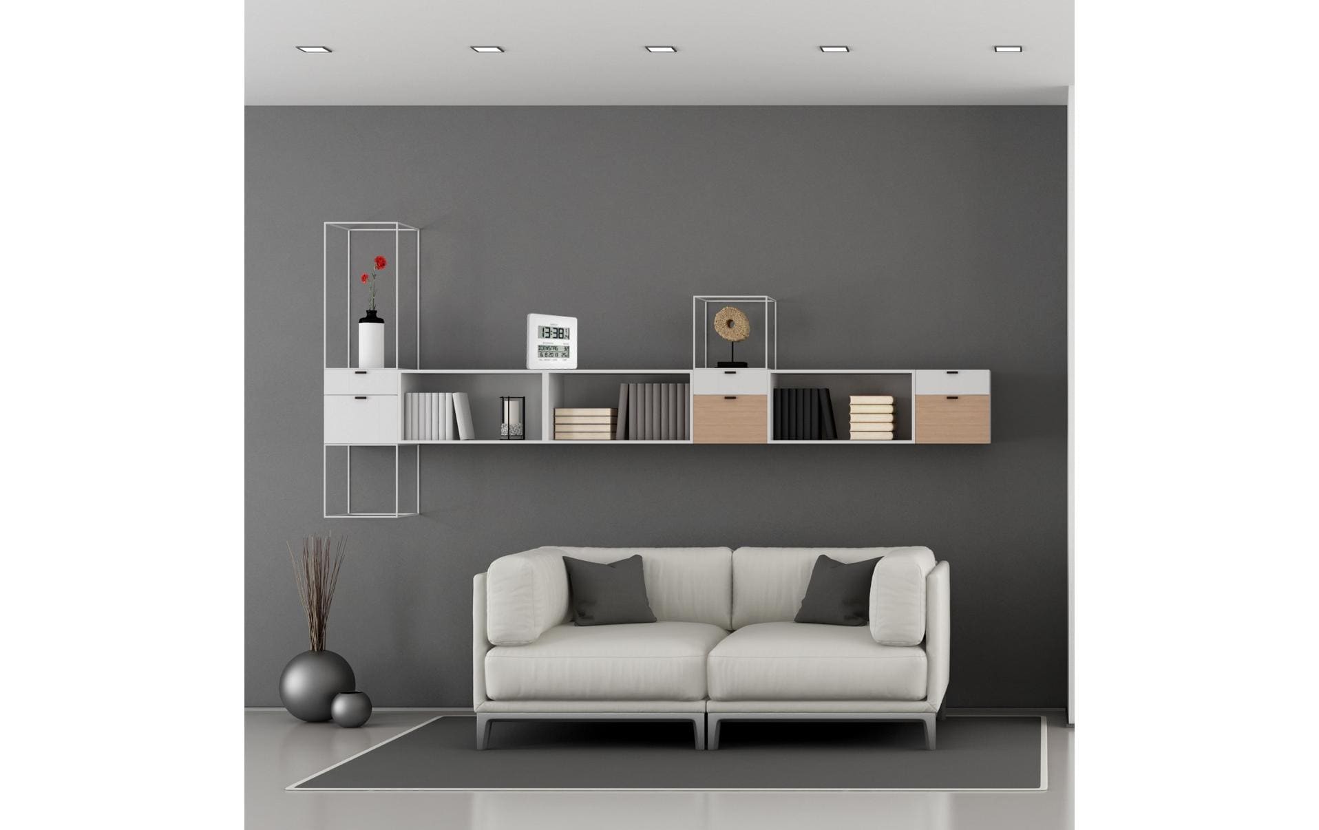 TFA Dostmann Funkuhr Timeline Weiss