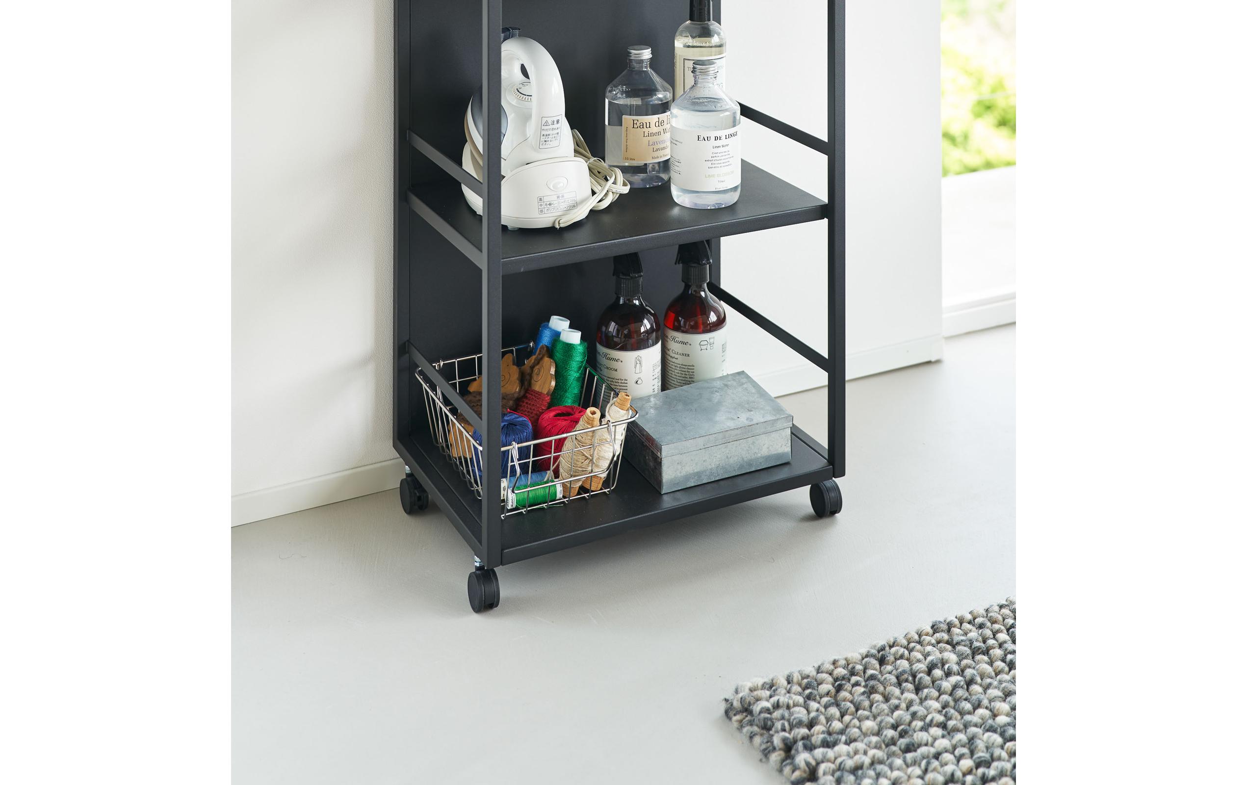 Yamazaki 3-stöckiger Aufbewahrungswagen Tower 42 x 84.5 cm Schwarz