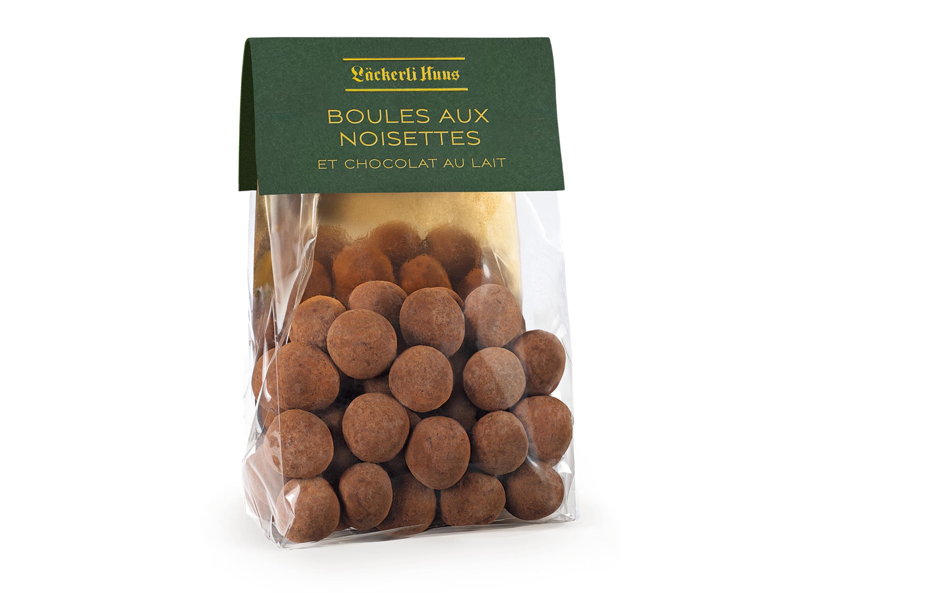 Läckerli Huus Boules aux noisettes et chocolat au lait 160 g