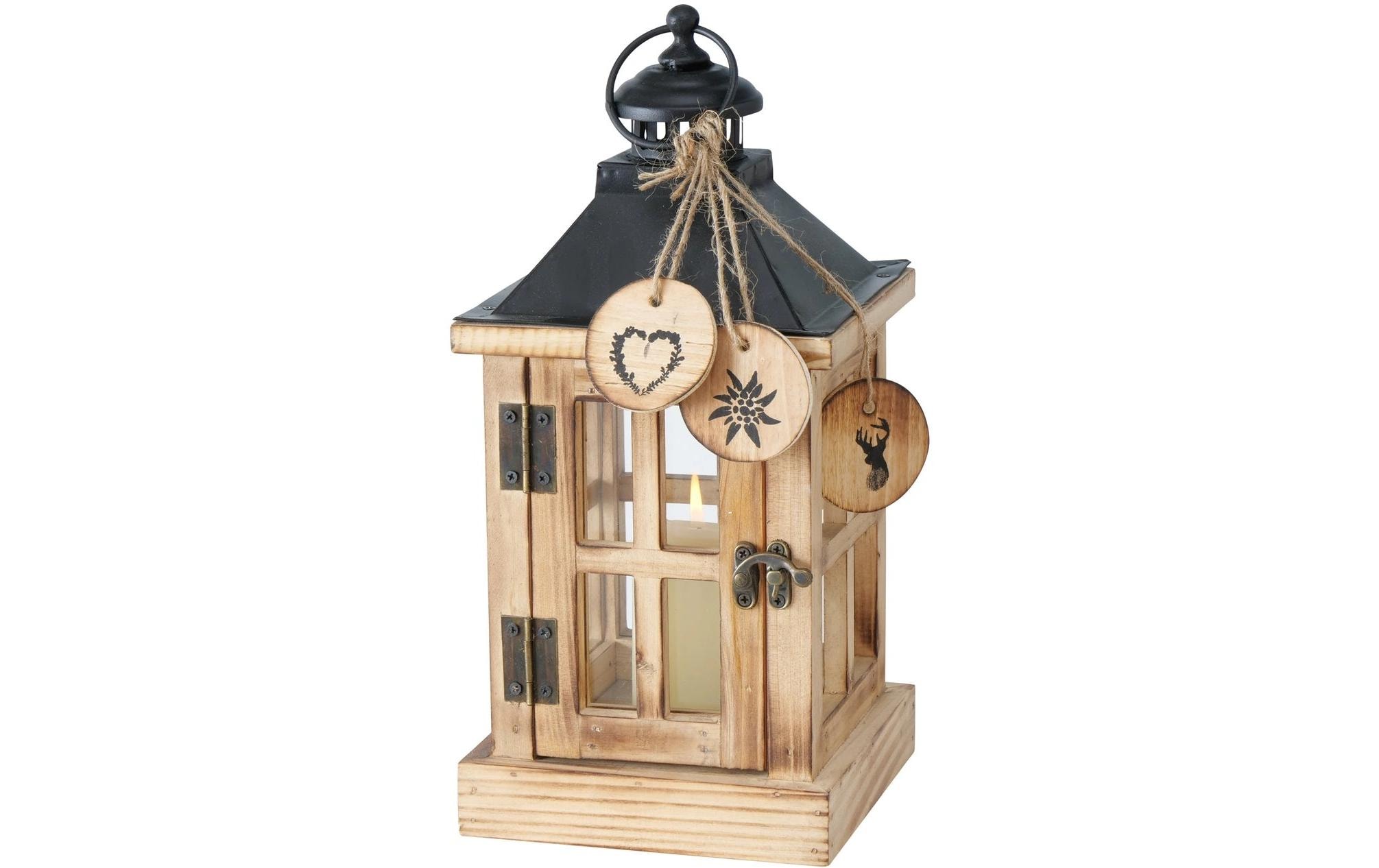 Boltze Laterne Tauern 3-teilig, Braun/Schwarz/Transparent