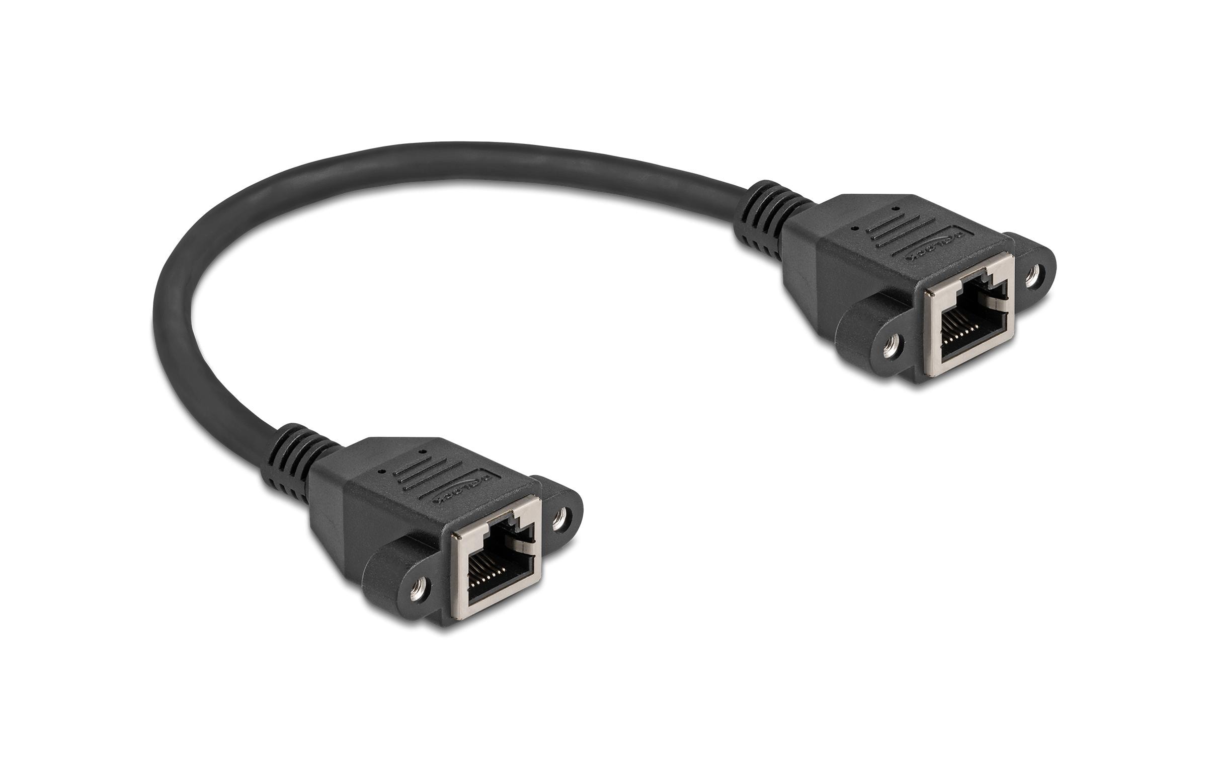 Delock Patchkabel Verlängerungskabel Cat 6A, S/FTP, 0.25 m, Schwarz