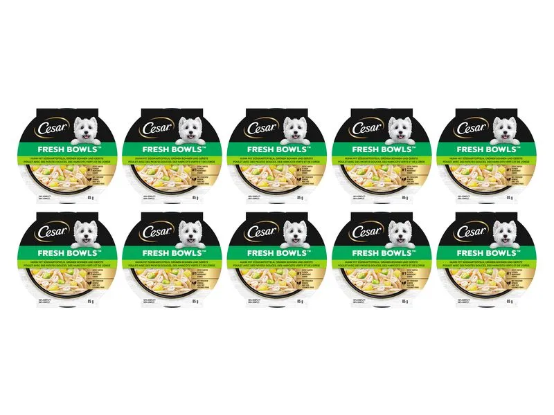 Cesar Nassfutter Fresh Bowls Huhn, Süsskartoffeln 10 x 85 g Cesar Nassfutter Fresh Bowls Huhn, Süsskartoffeln 10 x 85 g