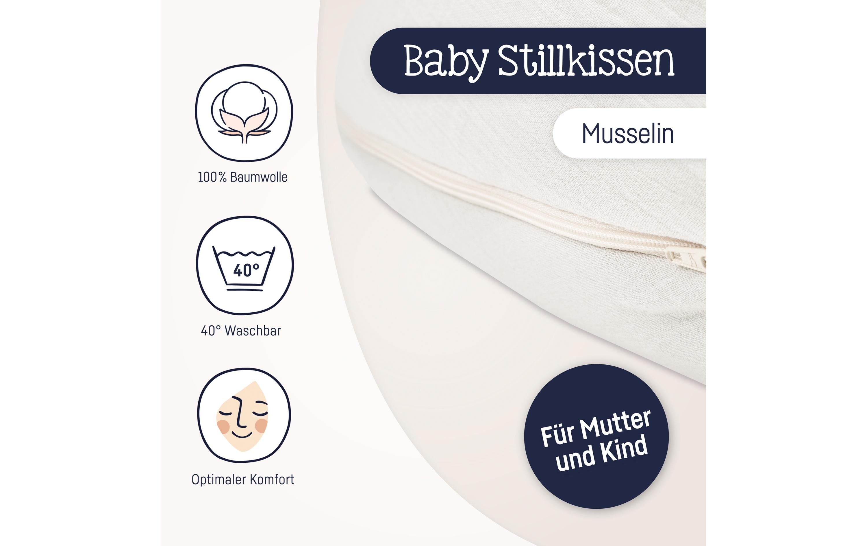 Julius Zöllner Stillkissen Musselin Ivory 190 cm