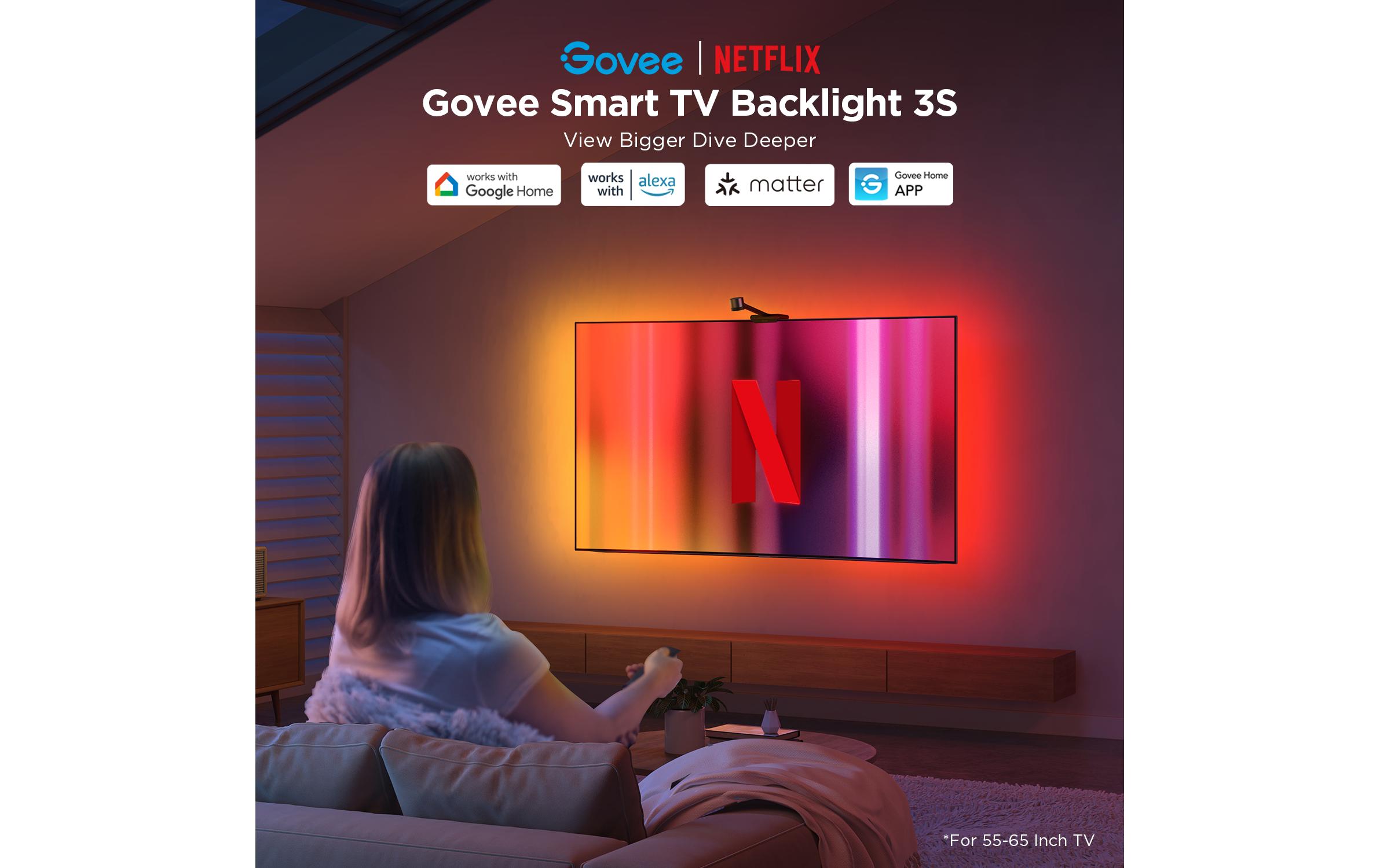 Govee Envisual TV Backlight 3S Netflix Version, RGBICW, 55-65