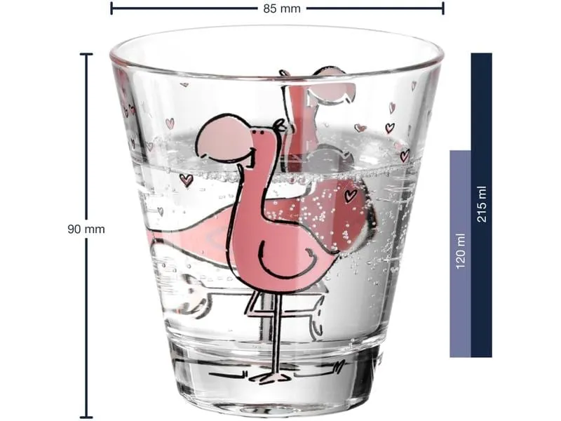 Leonardo Kindertrinkglas Bambini Flamingo, 215 ml, 6 Stück Leonardo Kindertrinkglas Bambini Flamingo, 215 ml, 6 Stück