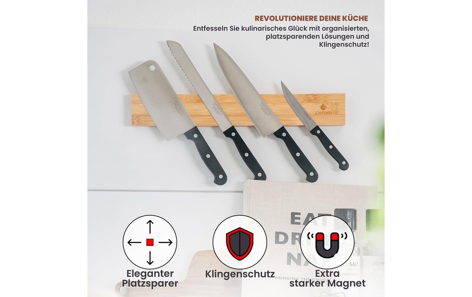 Exitoso Magnetschiene für Messer Braun 40 cm