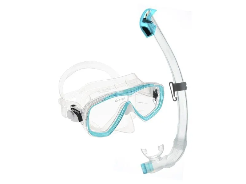 CRESSI Estrella + Seal Dry Snorkel Combo Clear/Aquamarine CRESSI Estrella + Seal Dry Snorkel Combo Clear/Aquamarine