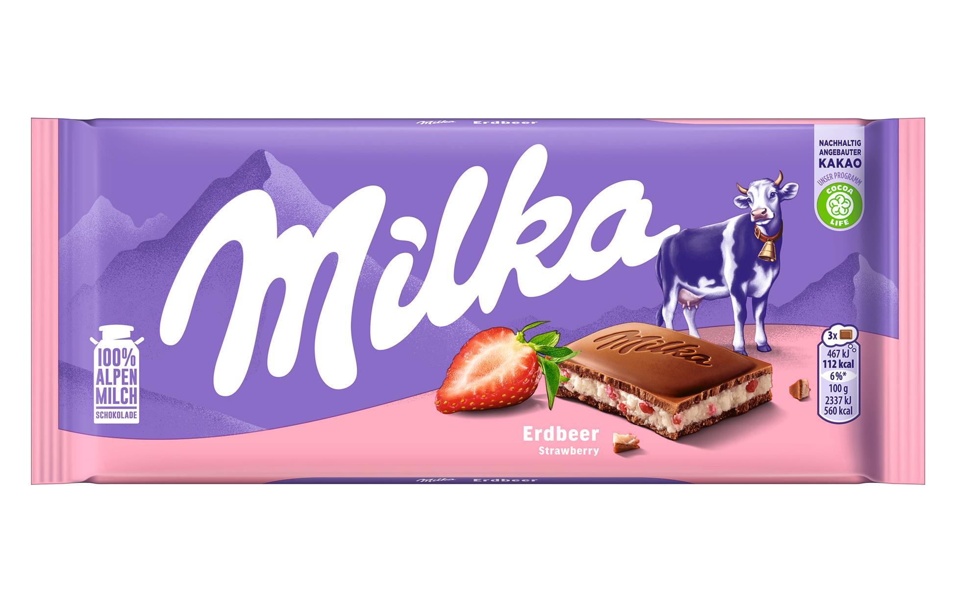 Milka Tafelschokolade Erdbeer 100 g