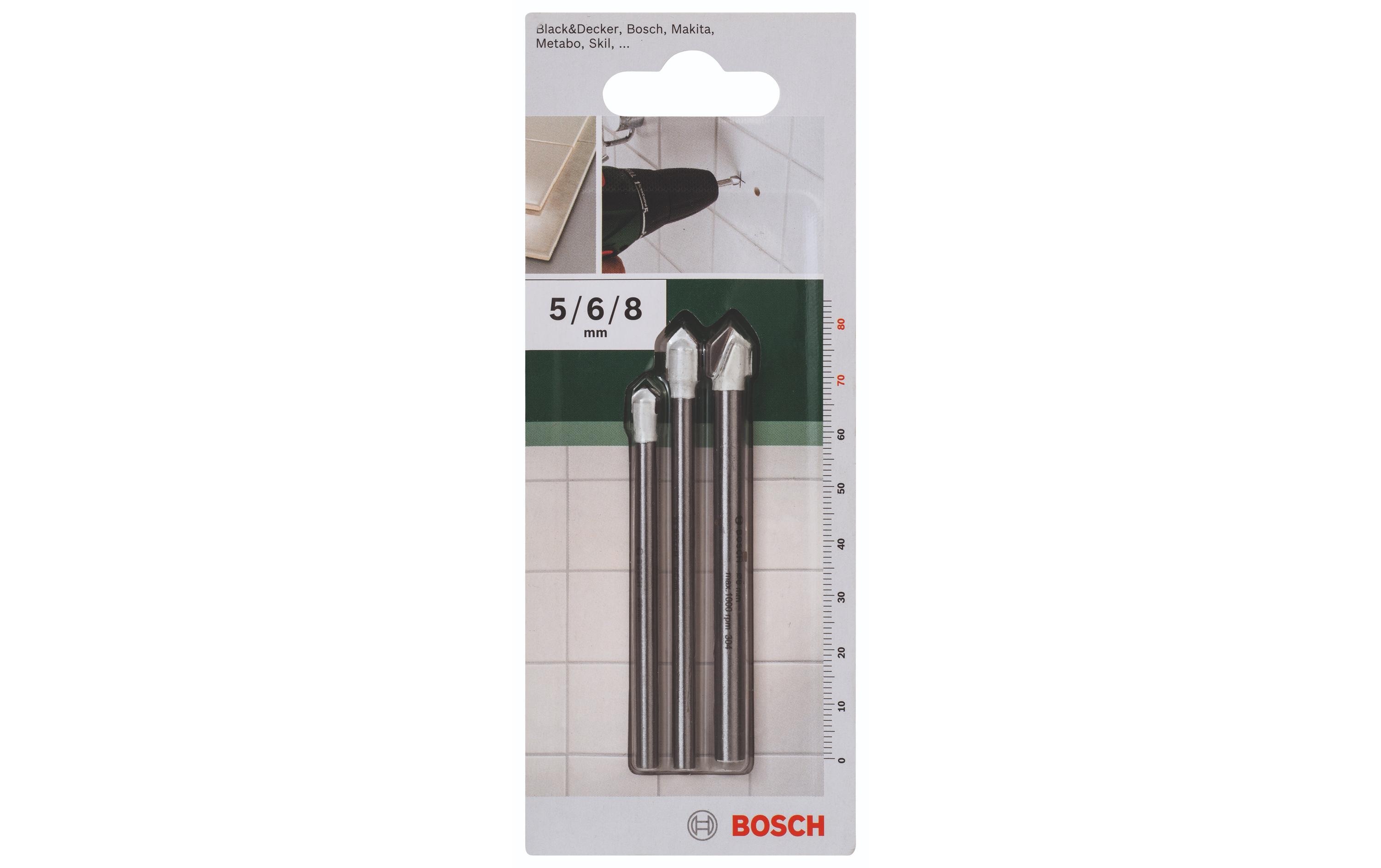 Bosch Fliesenbohrer-Set 5 / 6 / 8 mm, 3-teilig Bosch Fliesenbohrer-Set 5 / 6 / 8 mm, 3-teilig
