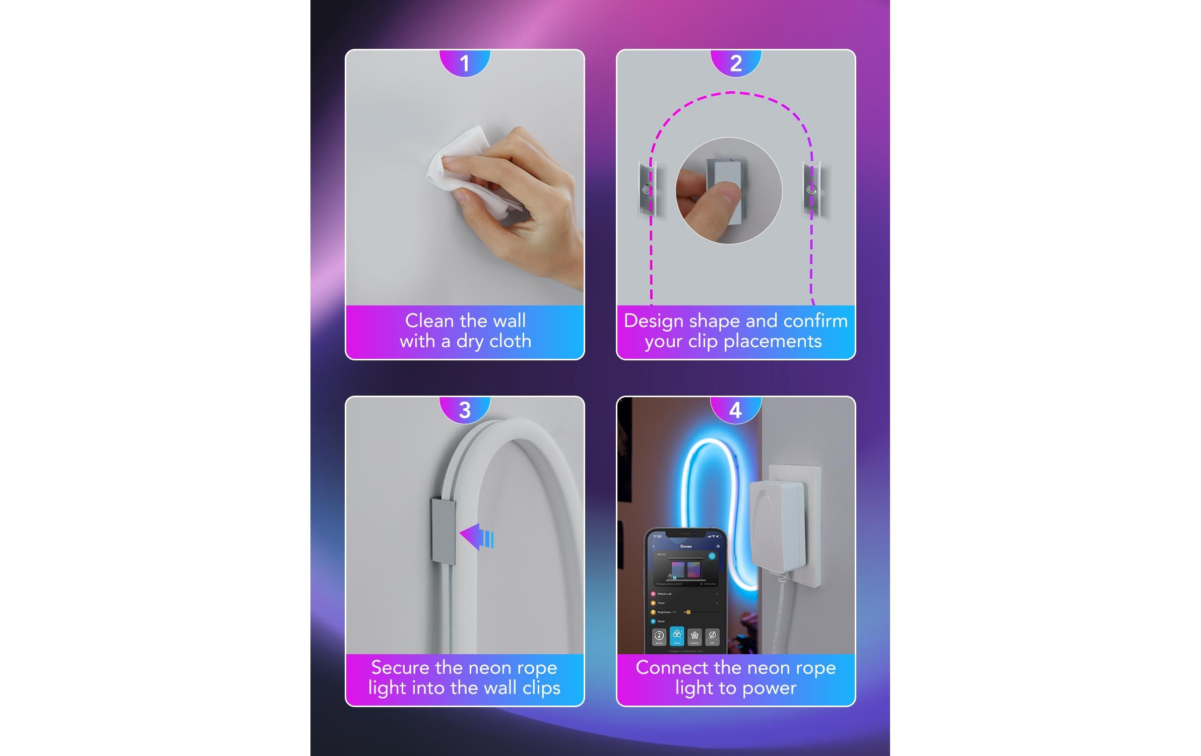 Govee LED Stripe Neon, 3 m, RGBIC, Matter