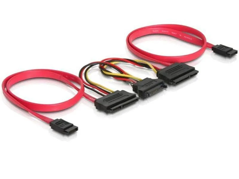 Delock SATA2-Kabel 2x SATA - 2x SATA mit Strom Delock SATA2-Kabel 2x SATA - 2x SATA mit Strom
